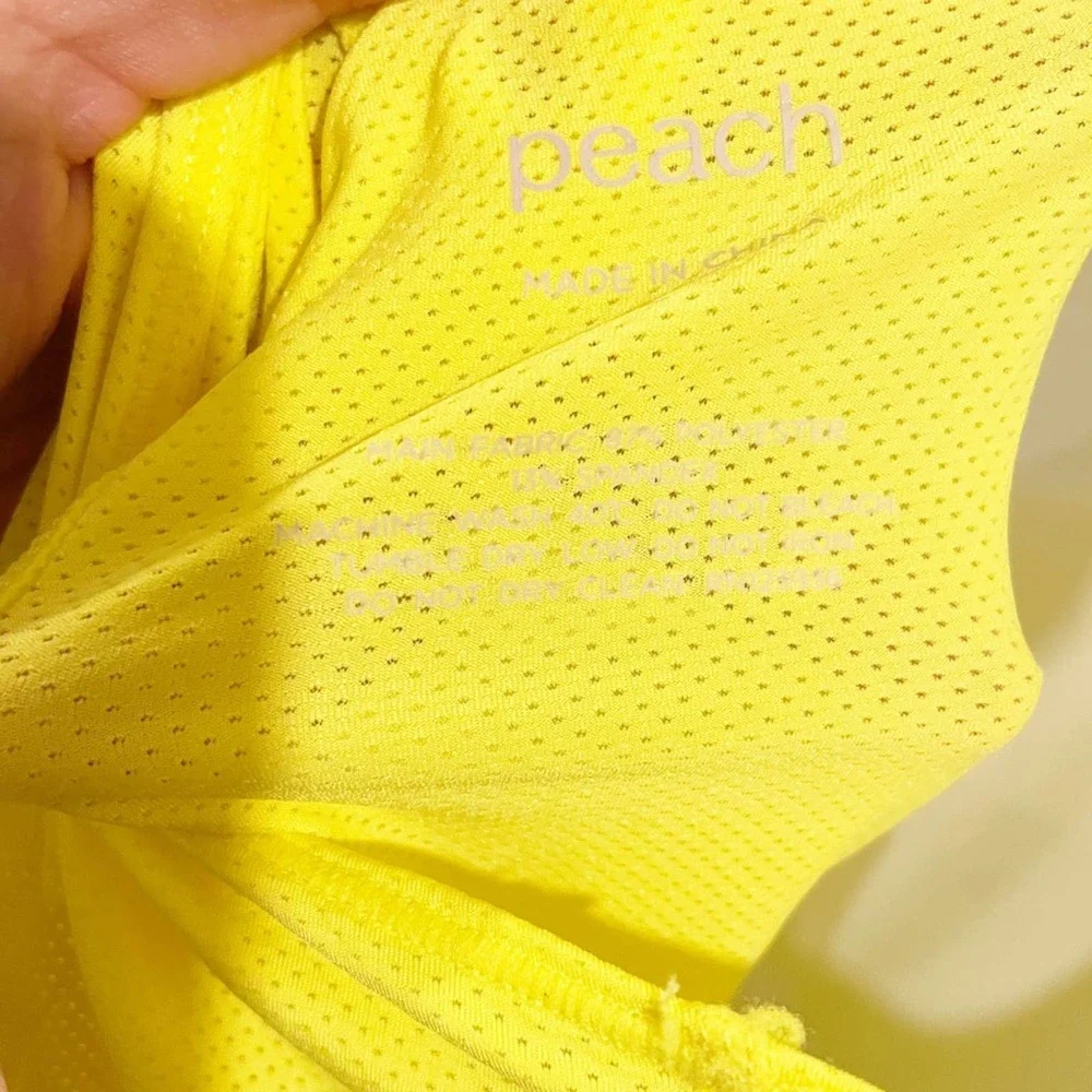 Peach Kinsei Tank Top Electric Lime Color Style P1286KL NWT Size Large - Picture 9 of 10